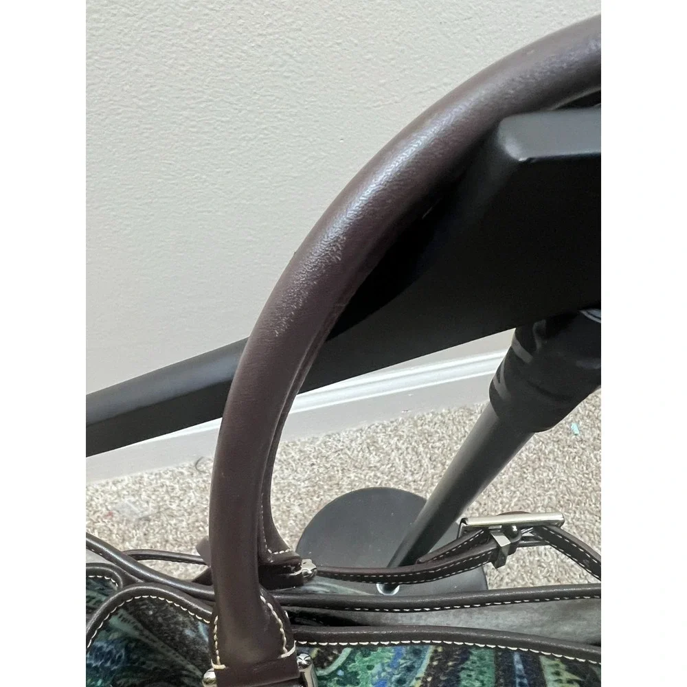 TUMI Chatham Paisley Wool Tote Bag Blue Green Boho Travel Shoulder Purse